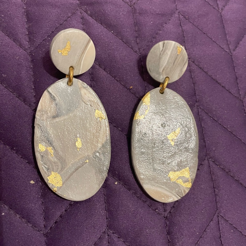 Marbled handmade earrings